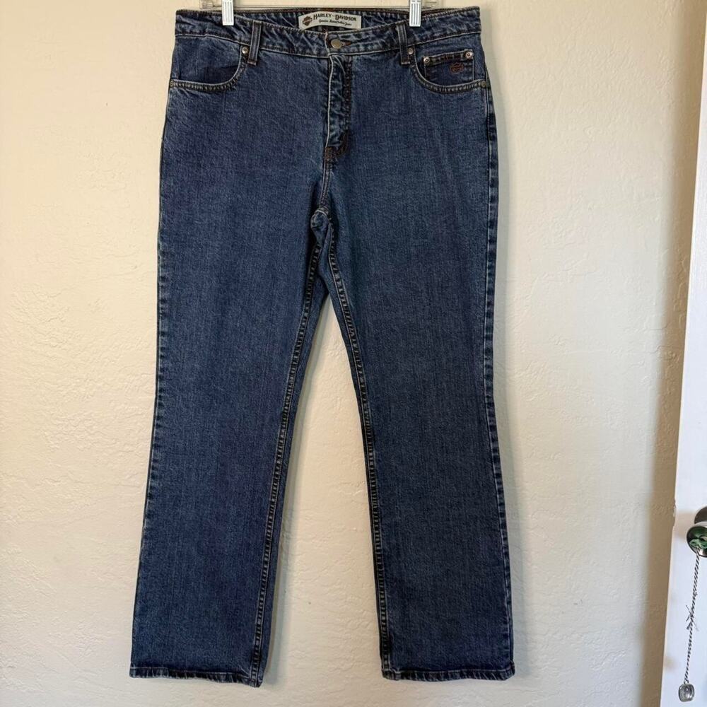Harley Davidson Women's Jeans Size 14 Medium Wash Bike vintage